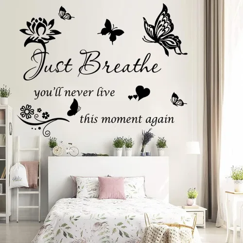 Vista 6 de Pegatina de pared con citas positivas inspiradoras, arte inspirador para mujeres y niñas, dormitorio, sala de estar, regalos de aliento