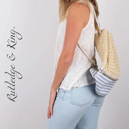 Vista 5 de Rutledge & King Mochila de playa - Bolsas de playa para mujer - Mochila de natación, Lado del sol, Cordón