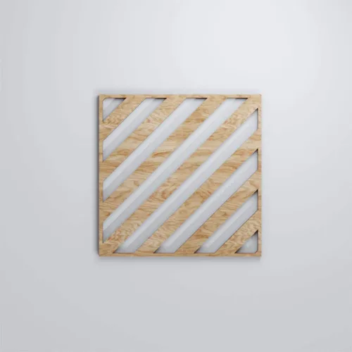 Vista 5 de 7 3/8"W X 7 3/8"H Rothwell extra pequeños decorativos Rothwell paneles de pared de madera calado, roble rojo