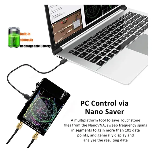 Vista 6 de Spectrum Analyzer, 50Khz-2.7Ghz Vector Network Analyzer Rechargeable Nanovna Plus Antenna Spectrum for Transmission Coefficients(Analyzer 32G SD