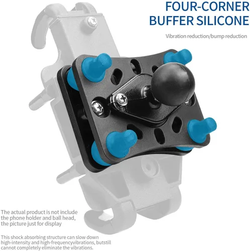 Vista 3 de Qiilu Soporte de teléfono para motocicleta con amortiguación de vibraciones, soporte para teléfono móvil de motocicleta, soporte para teléfono móvil