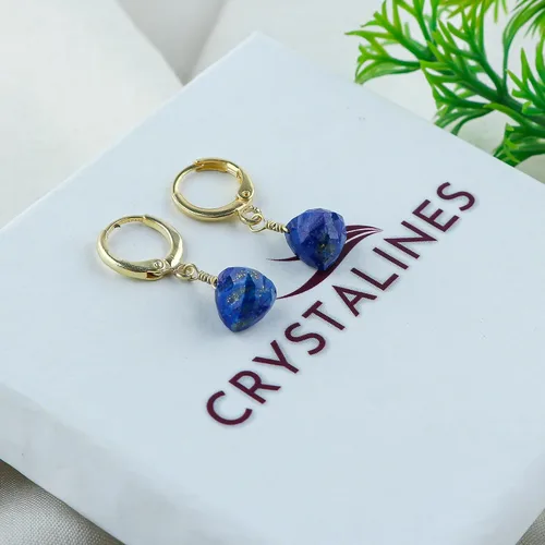 Vista 29 de Aretes de aro de cristal afganita natural Piedras afganas de alto grado Aretes chapados en plata Gota lisa Joyas de piedras preciosas hechas