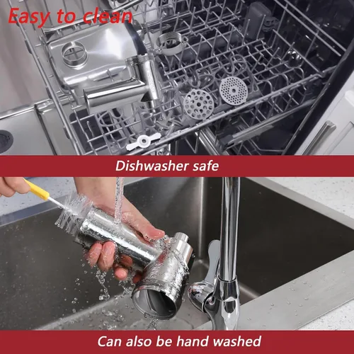Vista 6 de KINGEAGLE - Accesorio para molinillo de alimentos para mezcladores KitchenAid, juego de accesorios para picadora de carne de acero inoxidable apto