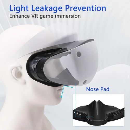 Vista 5 de Compatible with Playstation VR2 Face Bracket Replacement,VR PU Leather Facial Interface Pad Protective for PSVR2,Sweat-Proof Comfortable Face Cover