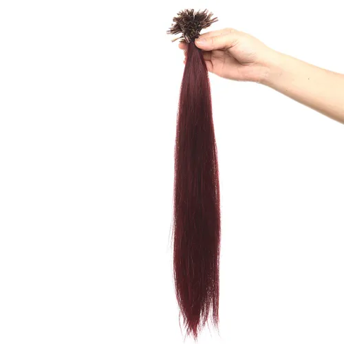 Vista 298 de SEGO Extensiones de cabello humano con micro cuentas, extensiones de cabello humano con micro bucle, lacio, natural, fusión fría, 1.76 oz/paquete