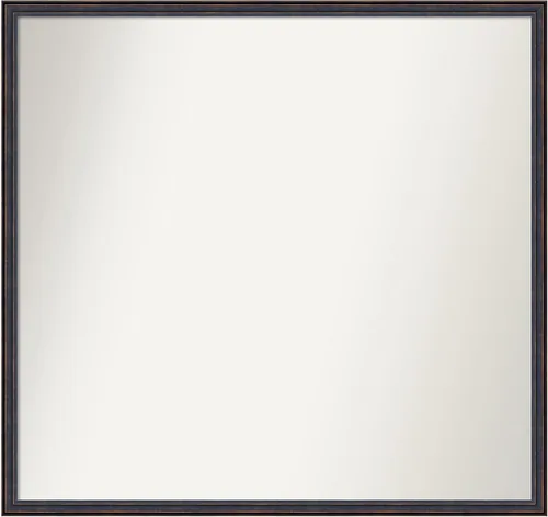Vista 63 de Amanti Art Espejo de baño de bronce para sobre el fregadero, 25 x 26 pulgadas, espejo rectangular de bronce oscuro, marco de madera tradicional