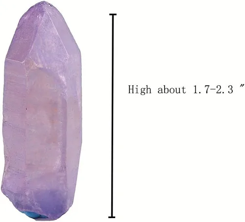 Vista 4 de JIC Gem 4 piezas Auqa Aura, Angel Aura, Ángel Amatista, Turmalina Cristal Curativo Varita de un solo punto Piedra Pulida o Cristal Curación, Reiki