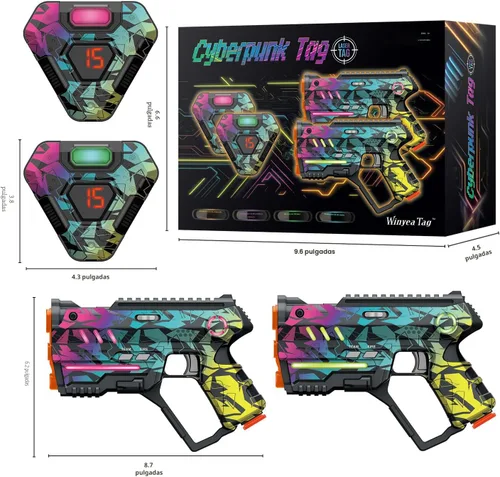 Vista 6 de Juego de Laser Tag de 2, Juego de Laser Tag para Niños Juego Interior y Exterior, Ideas de Regalo para Niños Adolescentes y Adultos, Juguetes