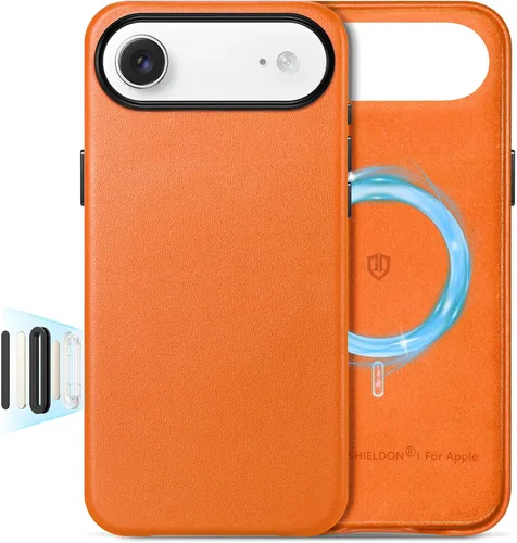Vista 25 de SHIELDON Funda de piel auténtica para iPhone 17 de 6.3" 2025, color negro