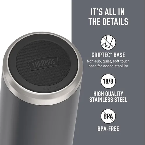 Vista 4 de THERMOS Serie ICON, Botella de acero inoxidable para bebidas, Granito, 40 oz