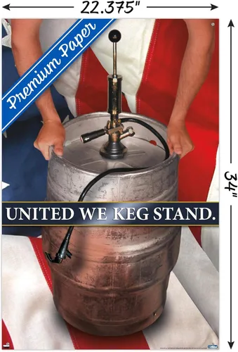 Vista 3 de Trends International United We Keg - Póster de pared con soporte, 22.37 x 34.00 pulgadas, paquete de póster y pasador de empuje prémium