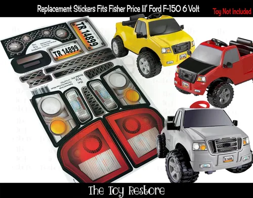 Vista 2 de Toy Restore - Calcomanías de repuesto para ruedas eléctricas Lil Ford F-150 Older 12Volt