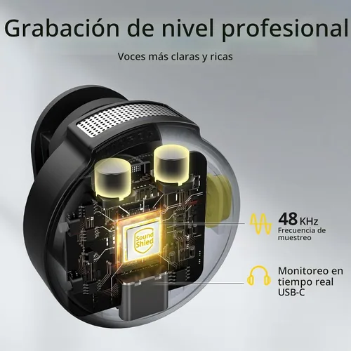 Vista 2 de Hingso Micrófono Lavalier inalámbrico para iPhone, Android, 48 khz, batería de 50 horas, cancelación de ruido, micrófono magnético para iPhone