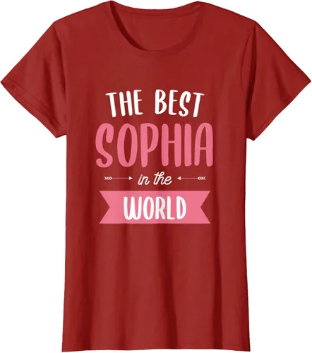 Vista 25 de Camiseta The Best Sophia In The World Name, Negro