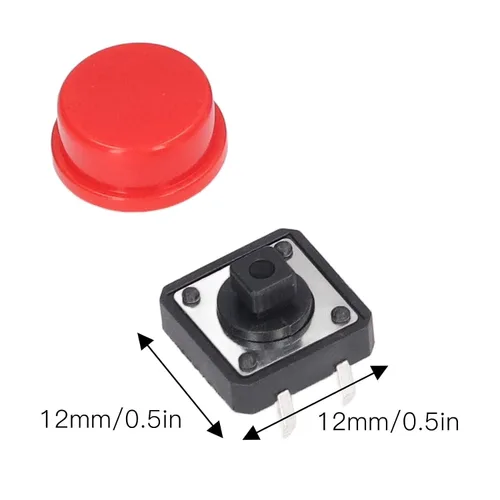 Vista 5 de Juego de 25 piezas de interruptor táctil táctil momentáneo multicolor interruptor táctil redondo 0.472x0.472x0.287 in 4 pin Micro interruptor táctil