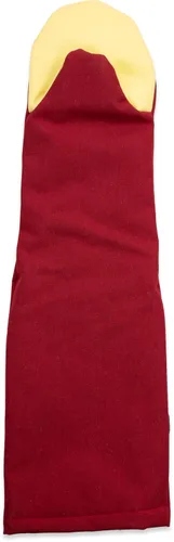 Vista 32 de San Jamar KT0215 Kool-Tek Manopla de protección para horno para temperatura convencional Nomex, 15" de longitud, rojo