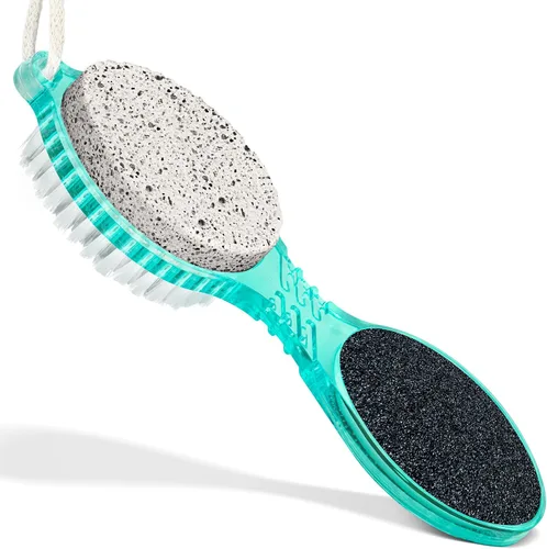 Vista 9 de DecorRack (4 en 1) Kit de paleta de pedicura con piedra pómez para pies, cepillo de limpieza de uñas, lima de metal y tablero de esmeril, juego