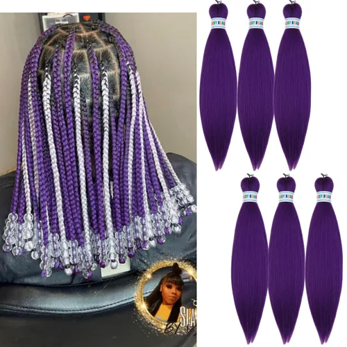 Vista 65 de Cabello trenzado para niños preestirado de 16 pulgadas, color negro para niños, trenzas sin nudos