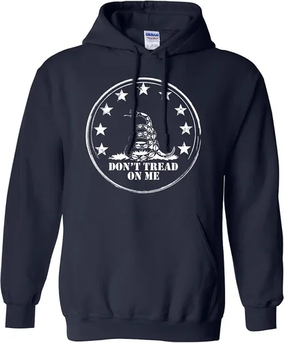 Vista 3 de zerogravitee Sudadera con capucha para adultos Don't Tread On Me en 9 colores Negro