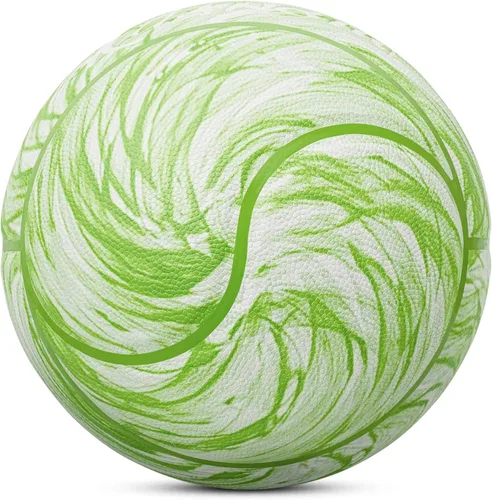 Vista 11 de Kuangmi Yin Yang Basketball, Official Size 7(29.5"), Unique Tai Chi Shaped Medium Tire, for Indoor & Outdoor Negro y dorado