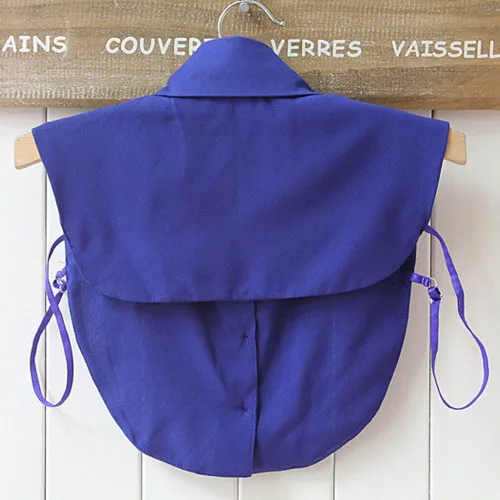 Vista 3 de 3 piezas de cuello falso desmontable Dickey cuello blusa media camisas falso cuello para mujeres niñas azul marino rosa, rosado, azul, azul marino