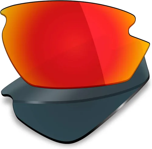 Vista 4 de Mryok 4 pares de lentes polarizadas de repuesto para lentes de sol Rudy Project Rydon, color negro sigiloso, rojo fuego, azul hielotitanio plateado
