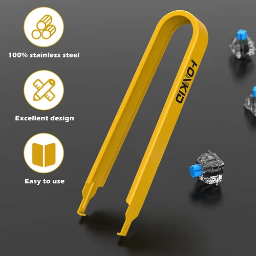 Vista 2 de HONKID Extractor de interruptores, removedor de llaves de acero inoxidable para interruptores de teclado mecánicos de repuesto