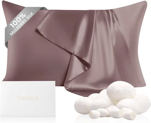 Vista 26 de THXSILK Funda de almohada 100% seda de morera para la salud del cabello y la piel, funda de almohada suave y lisa de 22 momme con cremallera oculta