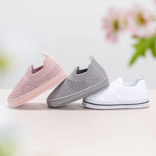 Vista 5 de Clowora Unsex Baby Boys Girls Canvas First Walkers Shoes,Infant Non Slip Soft Sole Toddler Flat Lazy Loafers Sneaker