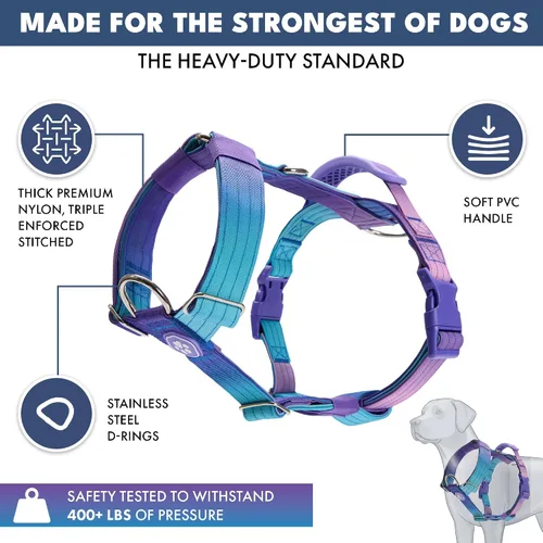 Vista 2 de Spark Paws Arnés para perro sin tirones con asa para perros grandes, arnés resistente para razas grandes y fuertes, ajustable, diseño halter