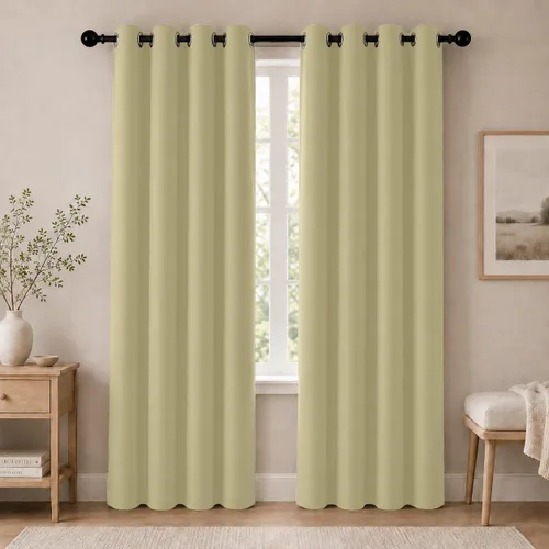 Vista 30 de Cortinas de oscurecimiento de habitación de 45 pulgadas de largo para dormitorio y sala de estar, cortinas térmicas aislantes con ojales