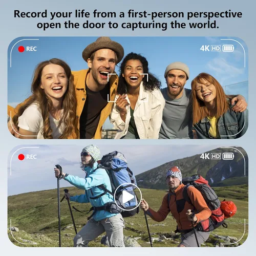Vista 5 de Gafas inteligentes AI con cámara HD 4K y antivibración, ChatGPT gafas de control de voz integradas para grabación de video manos libres, traducción