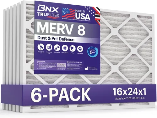 Vista 15 de BNX TruFilter - Filtro de aire MERV 8 de 10 x 10 x 1 pulgadas (paquete de 6) – Fabricado en Estados Unidos – Defensa contra polvo y mascotas