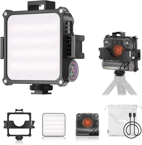 Vista 3 de ZHIYUN FIVERAY M20 Combo de luz de video bicolor [oficial], luz de fotografía de cámara portátil de 20 W, CRI 95+, 2700K-6500K, TLCI 97+, 4500mAh