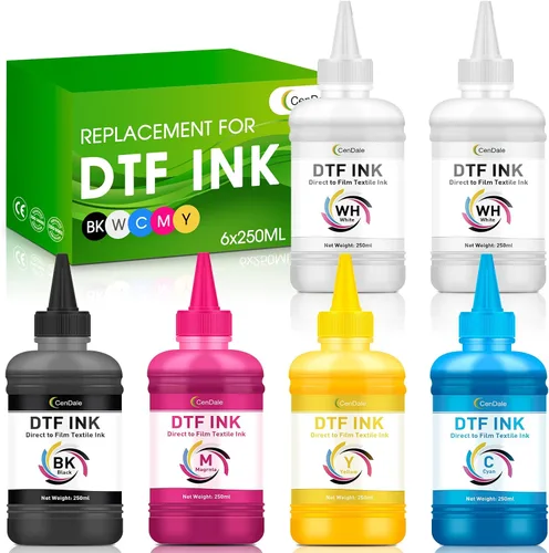 Vista 13 de CenDale Tinta DTF Prémium 3000ML - Tinta de transferencia DTF para película PET, Tinta DTF recargable para Epson ET-8550, L1800, L800, XP15000