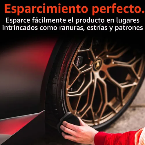 Vista 3 de Adam's Polishes Pro Neumático Agarre Hexagonal Aplicador - Herramienta de Esponja de Espuma para Brillo de Neumáticos y Detalles de Coche