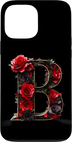 Vista 24 de B Monogram Letter Red Roses Floral Case for iPhone 17