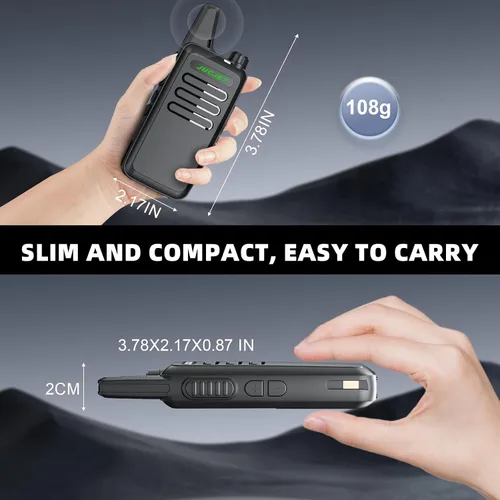 Vista 4 de Walkie Talkies F20 Compact FRS, paquete de 4 radios listos para usar T20-4 piezas
