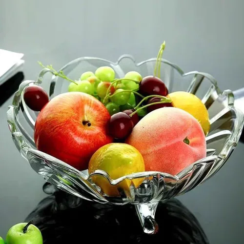 Vista 7 de Cabilock Trípode de cristal para fruta, cuenco de cristal para decoración de alimentos, plato de caramelo de cristal, cuenco de pasta, bandeja