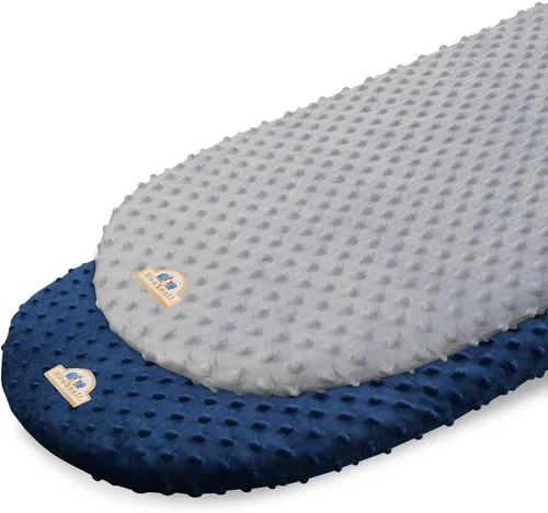 Vista 7 de BlueSnail Paquete de 2 sábanas suaves y elásticas para moisés, color gris (32 x 16 pulgadas)