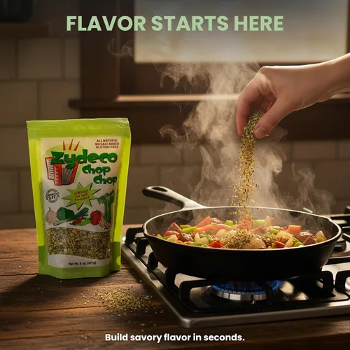 Vista 6 de Zydeco Chop Chop Cajun Trinity Seasoning, cebolla deshidratada 8 oz Shaker
