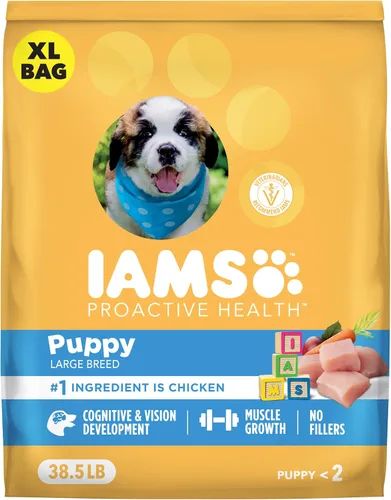 Vista 12 de IAMS Proactive Health - Alimento seco para cachorros de raza grande, pollo, 15 libras Real chicken #1 ingredient, Omega-3 DHA for cognitive &