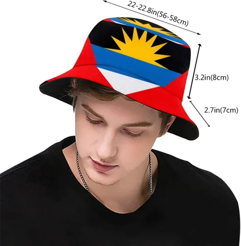 Vista 4 de KiuLoam Sombreros de pescador unisex con bandera, sombreros de pescador plegables para exteriores, verano, viajes, senderismo, playa, gorras