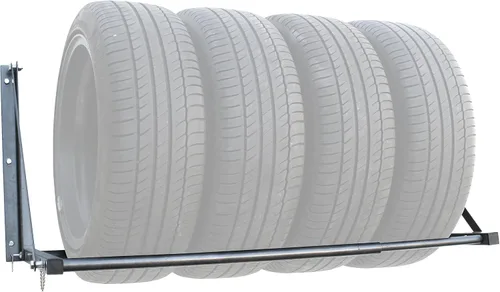 Vista 2 de MaxxHaul 70489, 300 libras Estante para neumáticos con montaje de pared, con capacidad plegable y ajustable