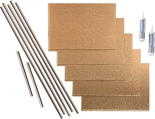 Vista 21 de FASÄDE Kit de protector contra salpicaduras de vinilo decorativo martillado de 15 pies cuadrados en bronce antiguo