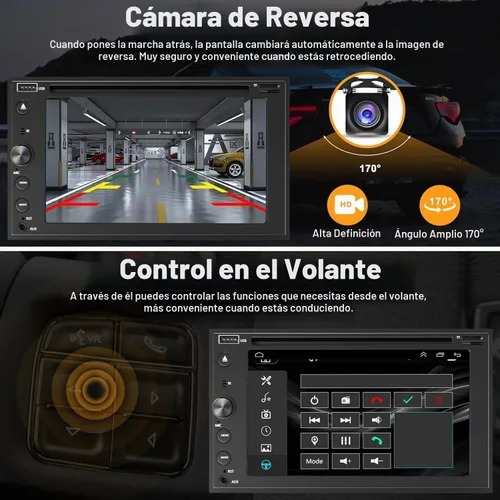 Vista 4 de Estéreo de coche de doble DIN con reproductor de CD/DVD, estéreo de automóvil con pantalla táctil de 7 pulgadas con Apple CarPlay y Android Auto