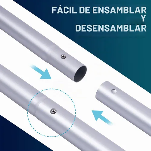 Vista 5 de POOLAZA - Poste de piscina de 10.5 pies, poste telescópico de aluminio con doble agarre Telescopic 2.7-10.5 Ft Design, Thickened Aluminum Design