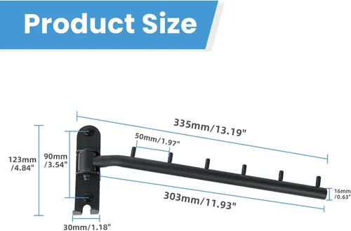 Vista 2 de Percheros para colgar ropa, perchereros de ropa montados en la pared, ganchos para colgar ropa, barras para ropa, ganchos resistentes, plegables