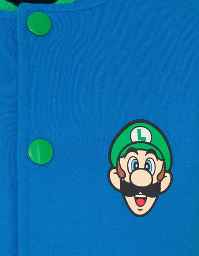 Vista 6 de SUPER MARIO Nintendo Mario Luigi Varsity Bomber - Chaqueta para niños pequeños a grandes