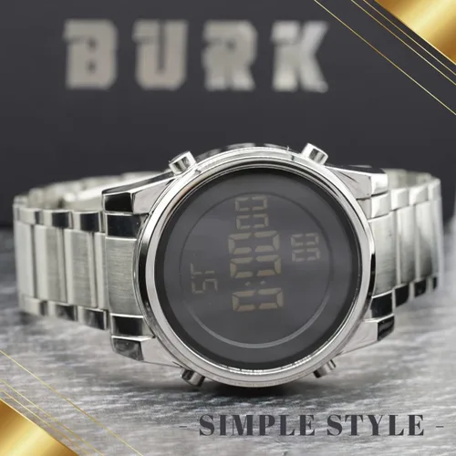 Vista 5 de BURK 1611 Relojes para hombre unisex para mujer reloj digital de moda de acero inoxidable impermeable reloj de pulsera de lujo